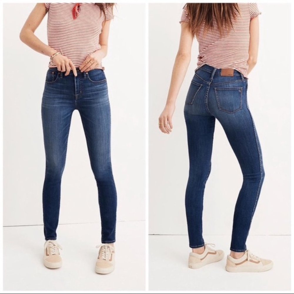 Madewell 10" High Rise Skinny Jeans, Danny Wash TENCEL Denim Edition, 26 R